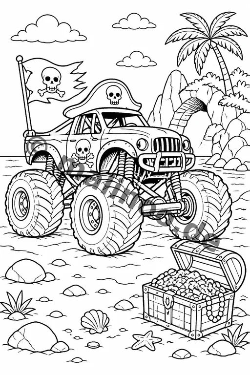 Monster Trucks Malbuch 20 Ausmalbilder gedruckt+lose – Vorschaubild 3