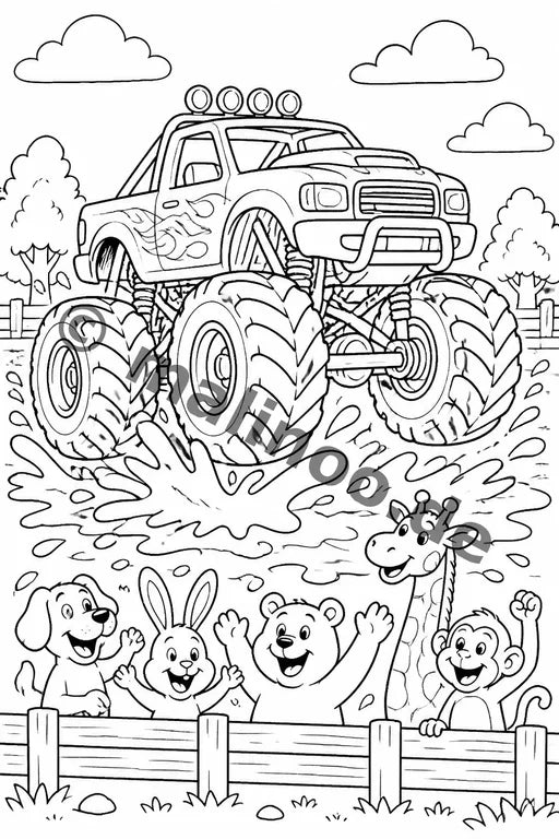 Monster Trucks Malbuch 20 Ausmalbilder gedruckt+lose – Vorschaubild 6