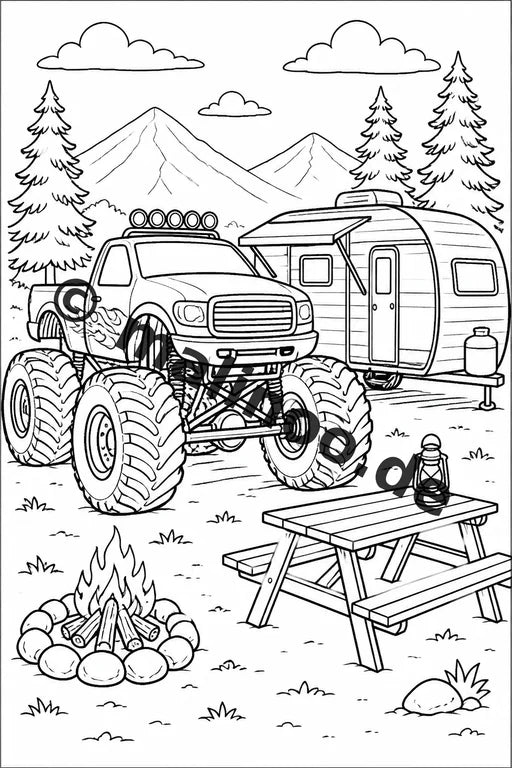 Monster Trucks Malbuch 20 Ausmalbilder gedruckt, ungebunden – Vorschaubild 7