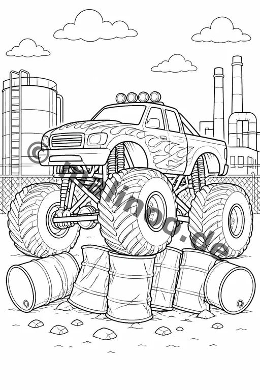 Monster Trucks Malbuch 20 Ausmalbilder gedruckt+lose – Vorschaubild 9