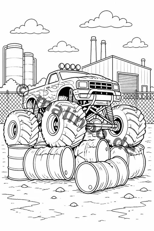 Monster Trucks Malbuch 20 Ausmalbilder gedruckt+lose – Vorschaubild 9