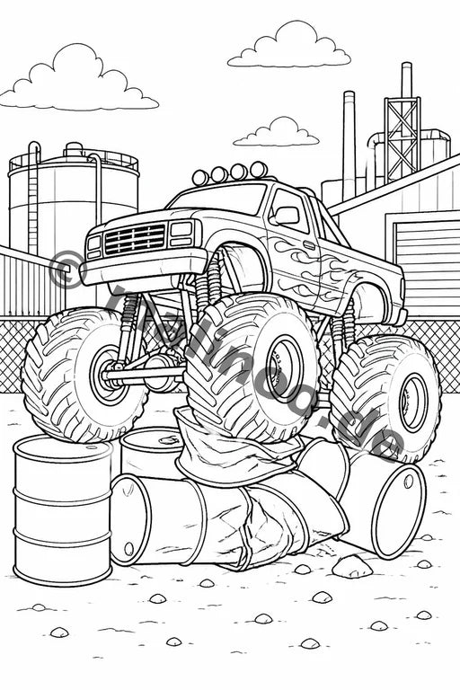Monster Trucks Malbuch 20 Ausmalbilder gedruckt+lose – Vorschaubild 9