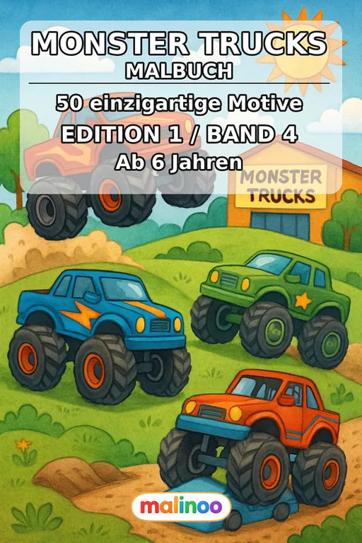 Monster Trucks Malbuch 50 Ausmalbilder PDF Download – Cover