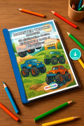 Monster Trucks Malbuch 50 Ausmalbilder PDF Download – Mockup-Ansicht