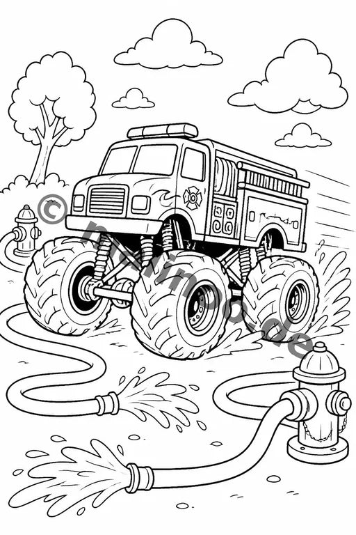 Monster Trucks Malbuch 50 Ausmalbilder PDF Download – Vorschaubild 2