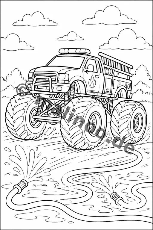 Monster Trucks Malbuch 50 Ausmalbilder PDF Download – Vorschaubild 2