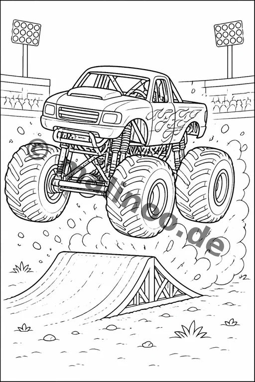 Monster Trucks Malbuch 50 Ausmalbilder PDF Download – Vorschaubild 3