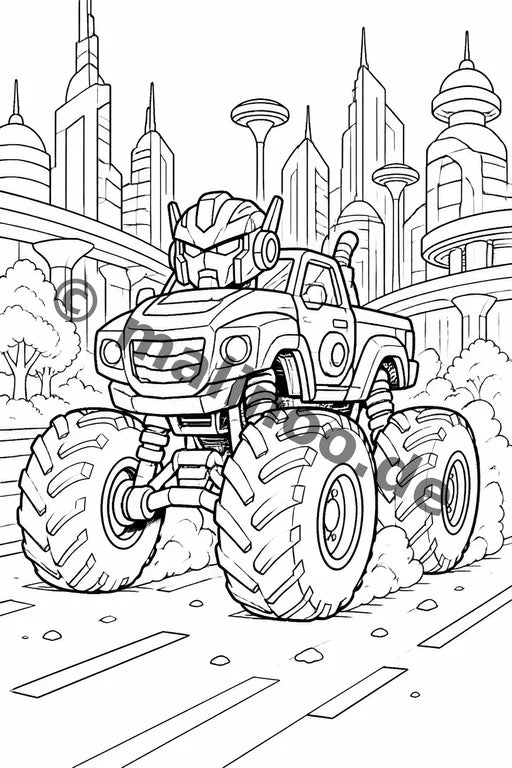 Monster Trucks Malbuch 50 Ausmalbilder PDF Download – Vorschaubild 4