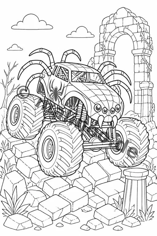 Monster Trucks Malbuch 50 Ausmalbilder PDF Download – Vorschaubild 5