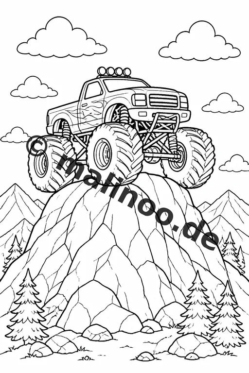 Monster Trucks Malbuch 50 Ausmalbilder gedruckt und gebunden – Vorschaubild 10