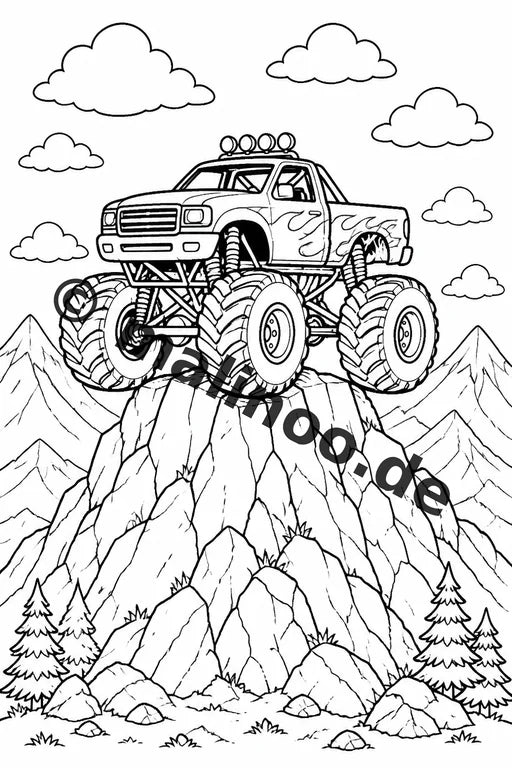 Monster Trucks Malbuch 50 Ausmalbilder gedruckt und gebunden – Vorschaubild 10