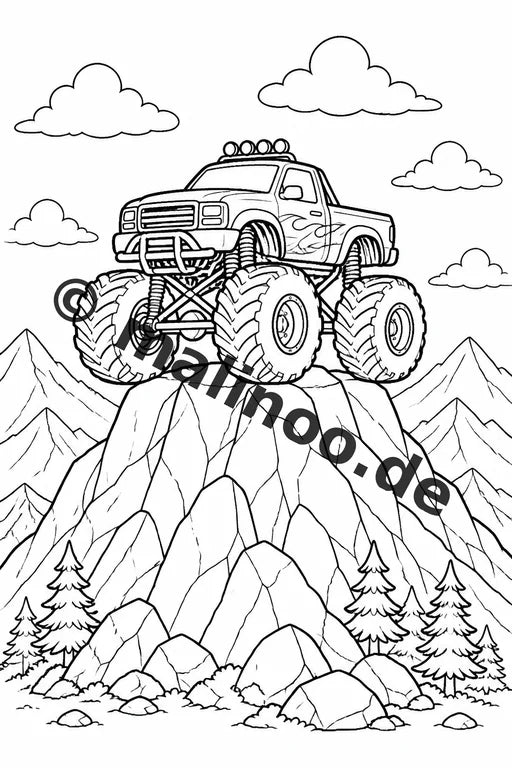 Monster Trucks Malbuch 50 Ausmalbilder gedruckt und gebunden – Vorschaubild 10
