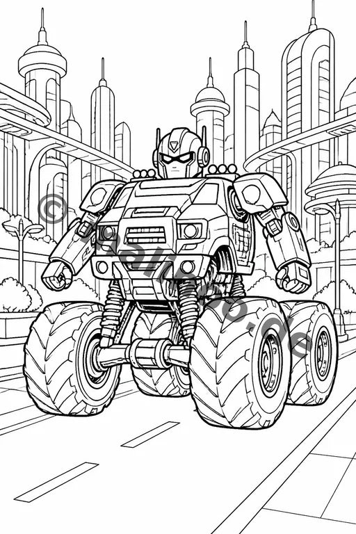 Monster Trucks Malbuch 50 Ausmalbilder gedruckt+gebunden – Vorschaubild 4