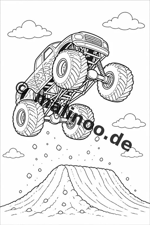 Monster Trucks Malbuch 50 Ausmalbilder gedruckt und gebunden – Vorschaubild 8