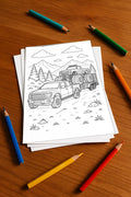 Monster Trucks Malbuch 50 Ausmalbilder gedruckt+lose – Mockup-Ansicht