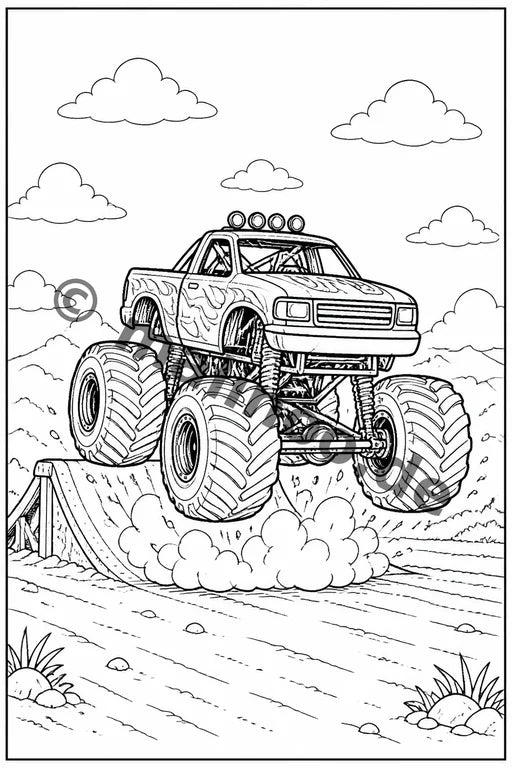 Monster Trucks Malbuch 50 Ausmalbilder gedruckt+lose – Vorschaubild 3