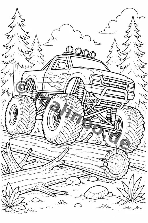 Monster Trucks Malbuch 50 Ausmalbilder gedruckt+lose – Vorschaubild 6