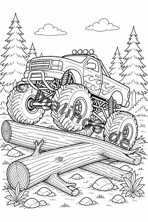 Monster Trucks Malbuch 50 Ausmalbilder gedruckt+lose – Vorschaubild 6