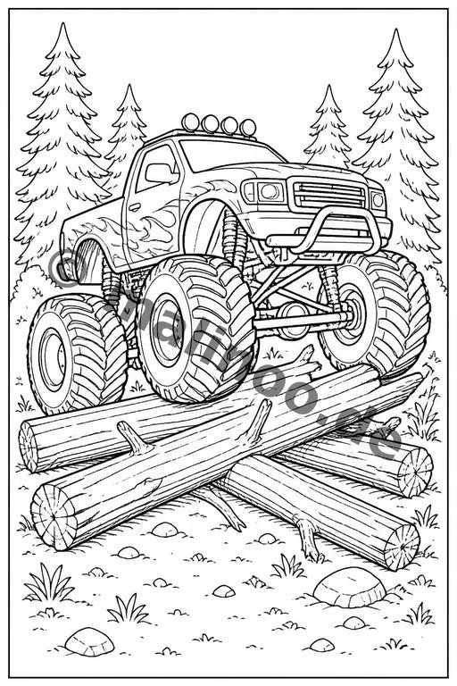 Monster Trucks Malbuch 50 Ausmalbilder gedruckt+lose – Vorschaubild 6