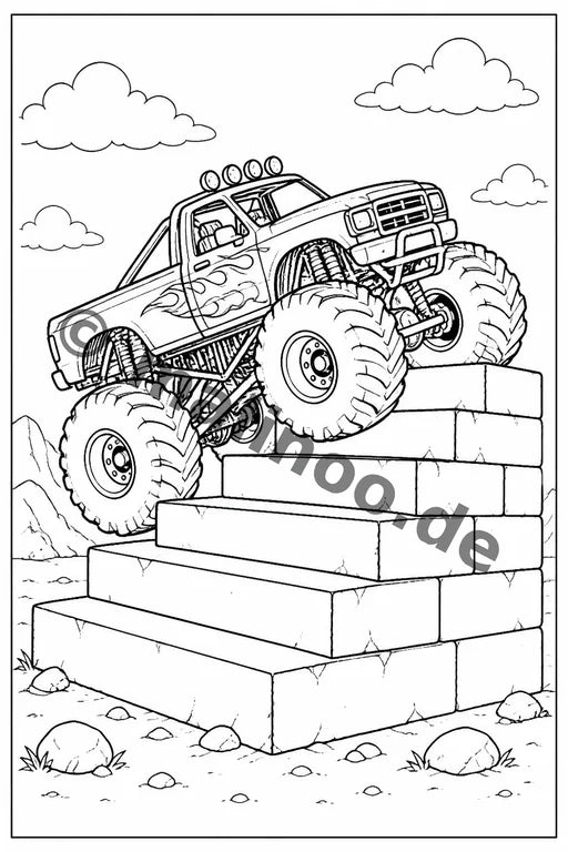 Monster Trucks Malbuch 50 Ausmalbilder gedruckt+lose – Vorschaubild 8