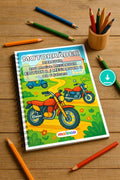 Motorräder Malbuch 100 Ausmalbilder PDF Download digital – Mockup-Ansicht