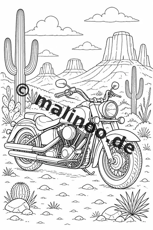 Motorräder Malbuch 100 Ausmalbilder PDF Download digital – Vorschaubild 1