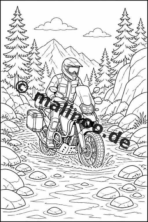 Motorräder Malbuch 100 Ausmalbilder PDF Download digital – Vorschaubild 2