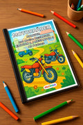 Motorräder Malbuch 100 Ausmalbilder gedruckt+gebunden – Mockup-Ansicht