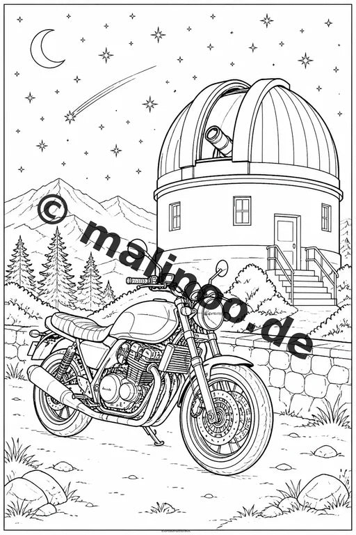 Motorräder Malbuch 100 Ausmalbilder gedruckt und gebunden – Vorschaubild 9