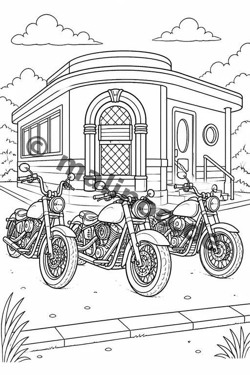Motorräder Malbuch 100 Ausmalbilder gedruckt+lose – Vorschaubild 6