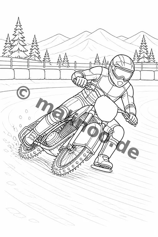 Motorräder Malbuch 100 Ausmalbilder gedruckt+lose – Vorschaubild 9