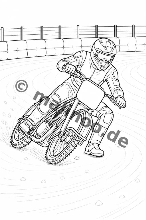 Motorräder Malbuch 100 Ausmalbilder gedruckt+lose – Vorschaubild 9
