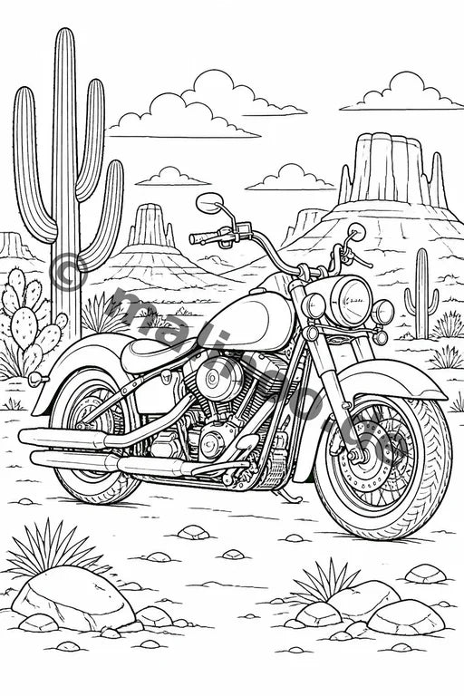 Motorräder Malbuch 20 Ausmalbilder PDF Download – Vorschaubild 1