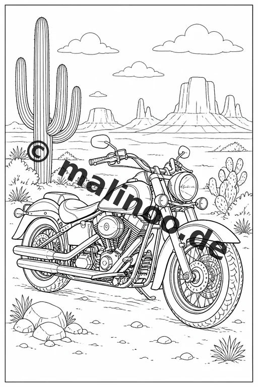 Motorräder Malbuch 20 Ausmalbilder PDF Download digital – Vorschaubild 1