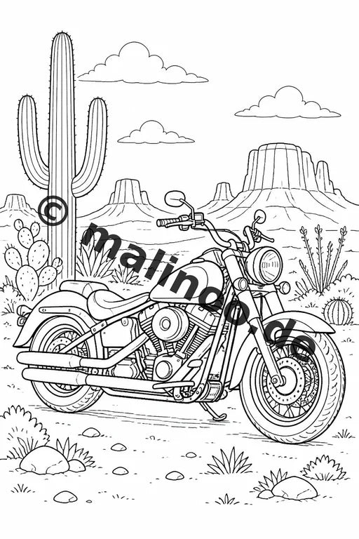 Motorräder Malbuch 20 Ausmalbilder PDF Download digital – Vorschaubild 1