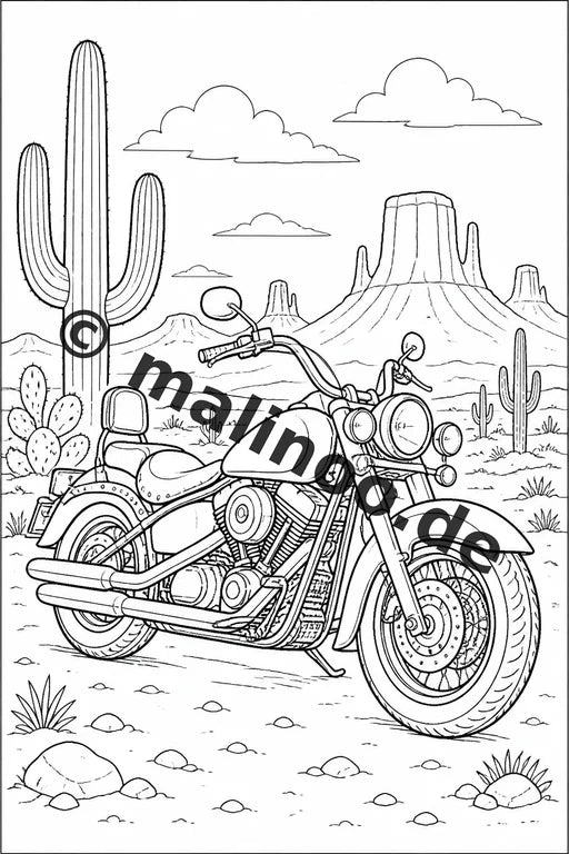 Motorräder Malbuch 20 Ausmalbilder PDF Download digital – Vorschaubild 1