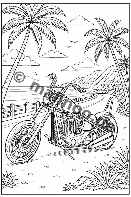 Motorräder Malbuch 20 Ausmalbilder PDF Download – Vorschaubild 2