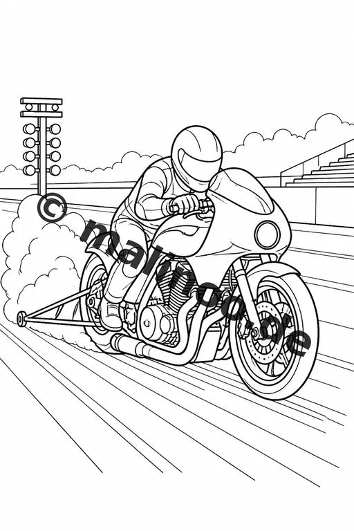 Motorräder Malbuch 20 Ausmalbilder PDF Download digital – Vorschaubild 3