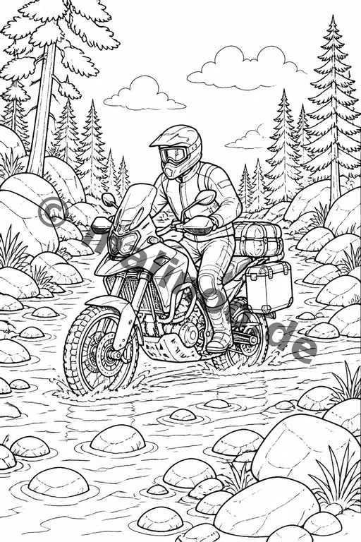 Motorräder Malbuch 20 Ausmalbilder PDF Download – Vorschaubild 3