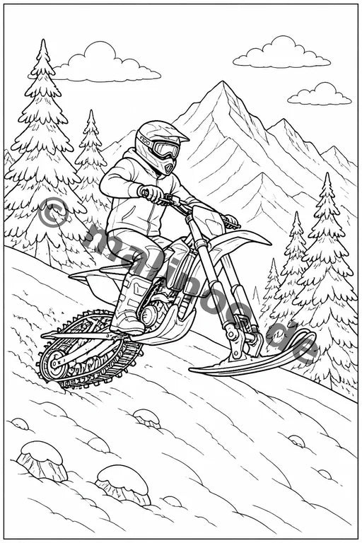Motorräder Malbuch 20 Ausmalbilder PDF Download – Vorschaubild 4