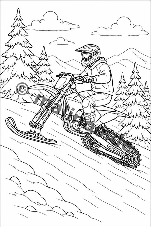 Motorräder Malbuch 20 Ausmalbilder PDF Download – Vorschaubild 4