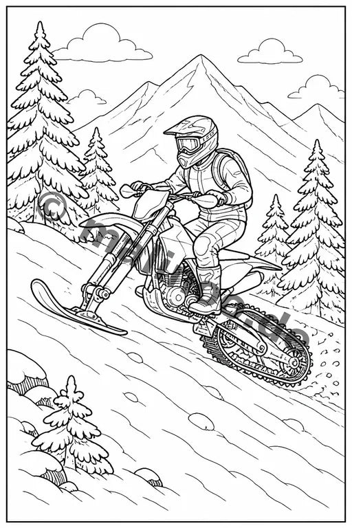 Motorräder Malbuch 20 Ausmalbilder PDF Download – Vorschaubild 4