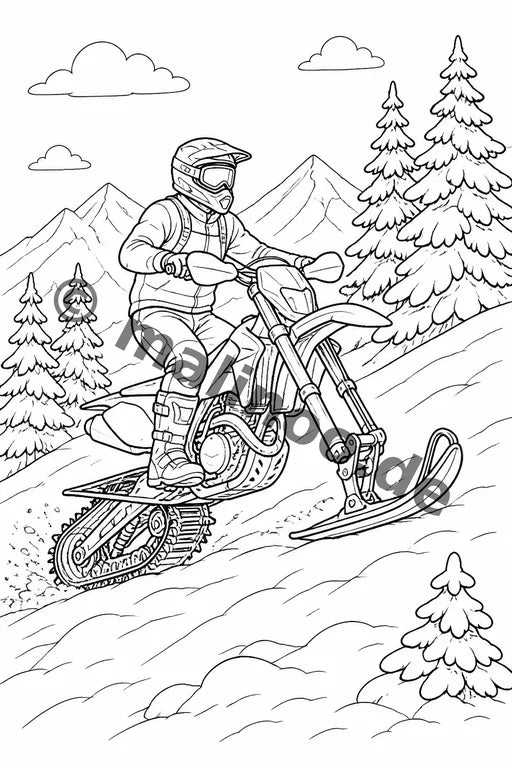 Motorräder Malbuch 20 Ausmalbilder PDF Download – Vorschaubild 4