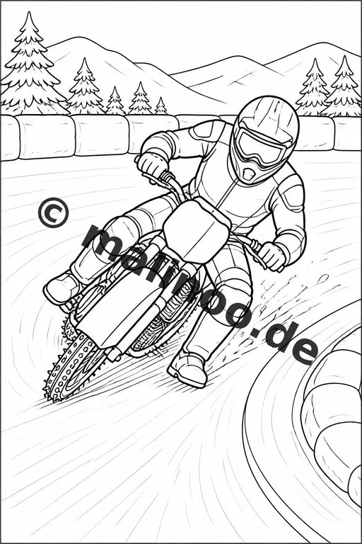 Motorräder Malbuch 20 Ausmalbilder PDF Download digital – Vorschaubild 5