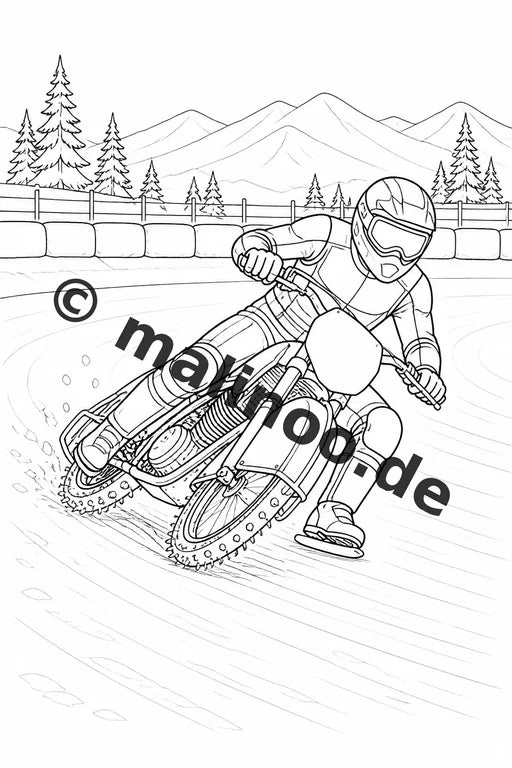 Motorräder Malbuch 20 Ausmalbilder PDF Download digital – Vorschaubild 5