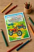 Motorräder Malbuch 20 Ausmalbilder gedruckt+gebunden – Mockup-Ansicht