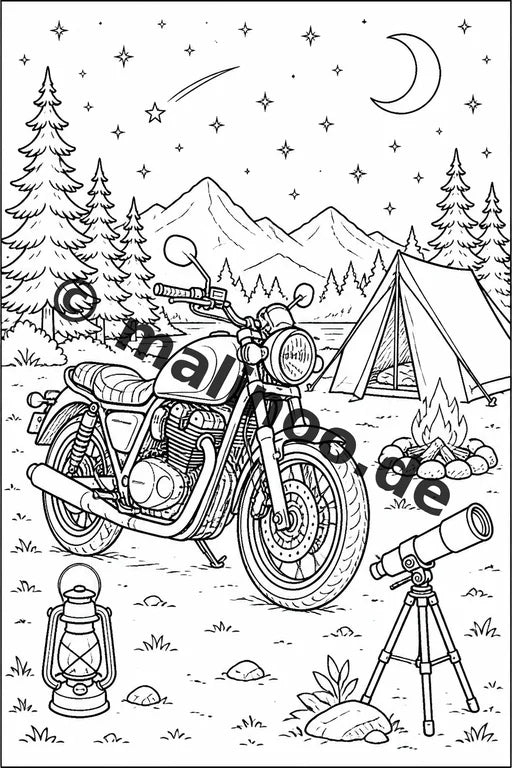 Motorräder Malbuch 20 Ausmalbilder gedruckt und gebunden – Vorschaubild 10