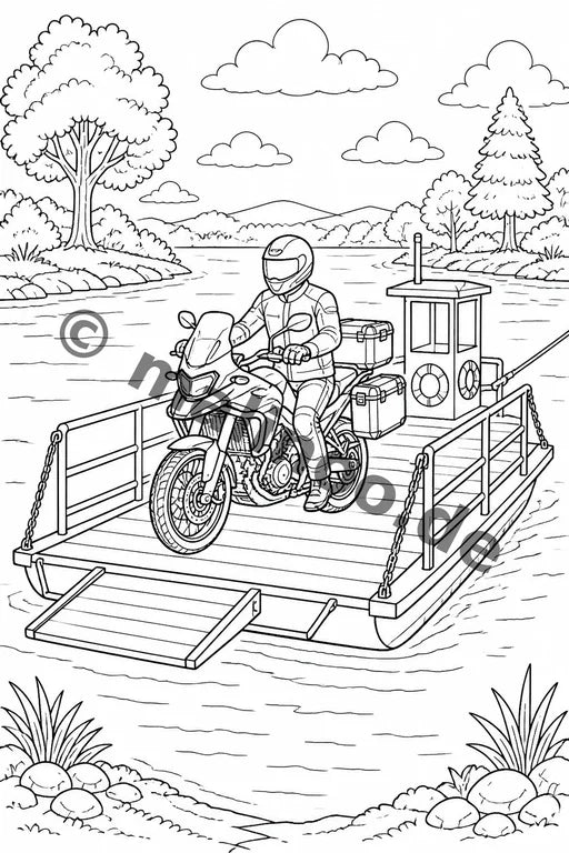 Motorräder Malbuch 20 Ausmalbilder gedruckt+gebunden – Vorschaubild 10
