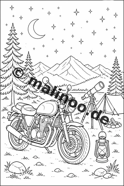 Motorräder Malbuch 20 Ausmalbilder gedruckt und gebunden – Vorschaubild 10
