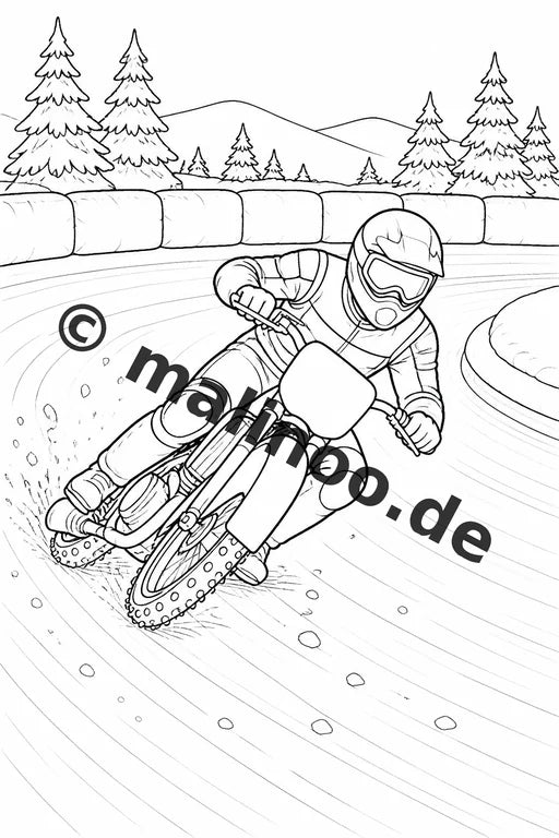 Motorräder Malbuch 20 Ausmalbilder gedruckt und gebunden – Vorschaubild 5